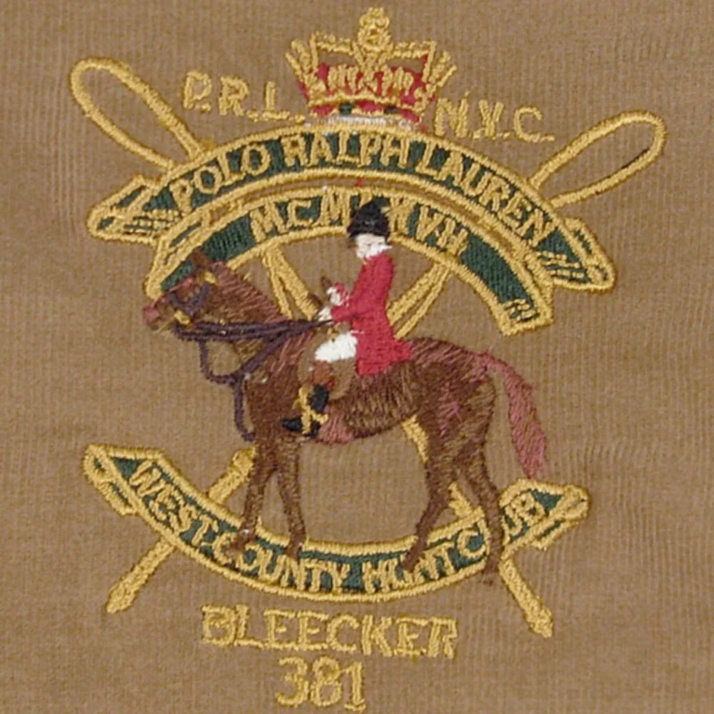New $198 Polo Ralph Lauren Corduroy Shirt! M Tan With Bleecker Equestrian Crest